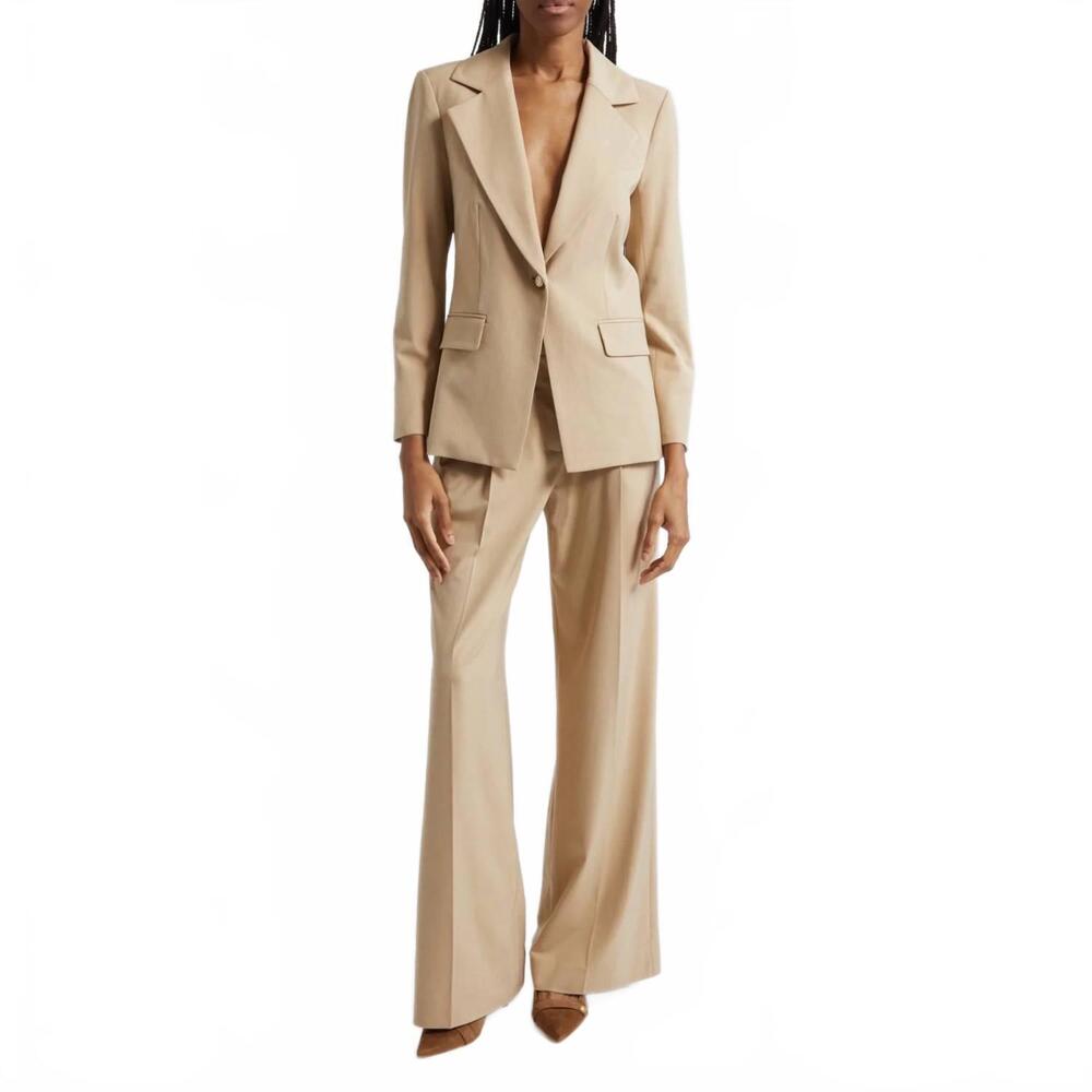 NEW VERONICA BEARD rimini pleated wide-leg pants in cream